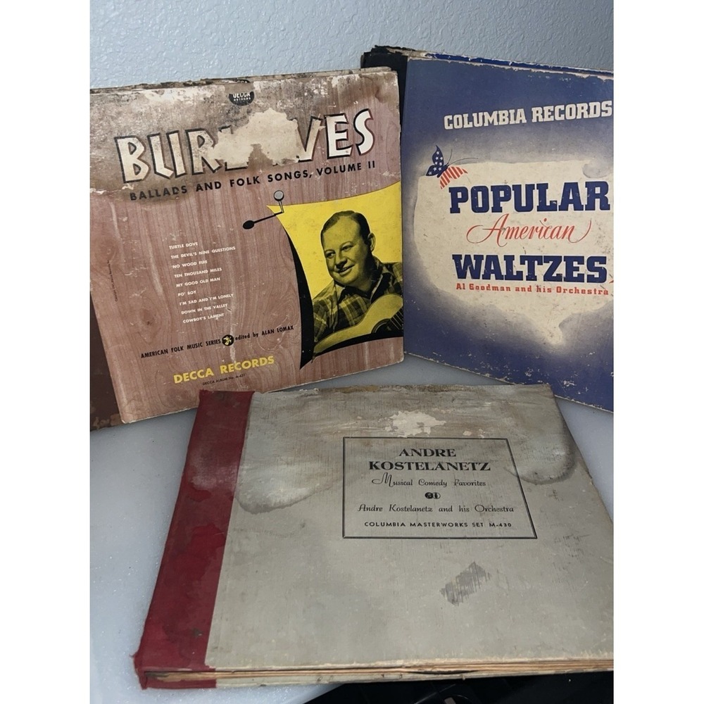 Vintage Vinyl 78 RPM Record Lot Burl Ives Columbia Yale Whiffenpoofs Made in USA